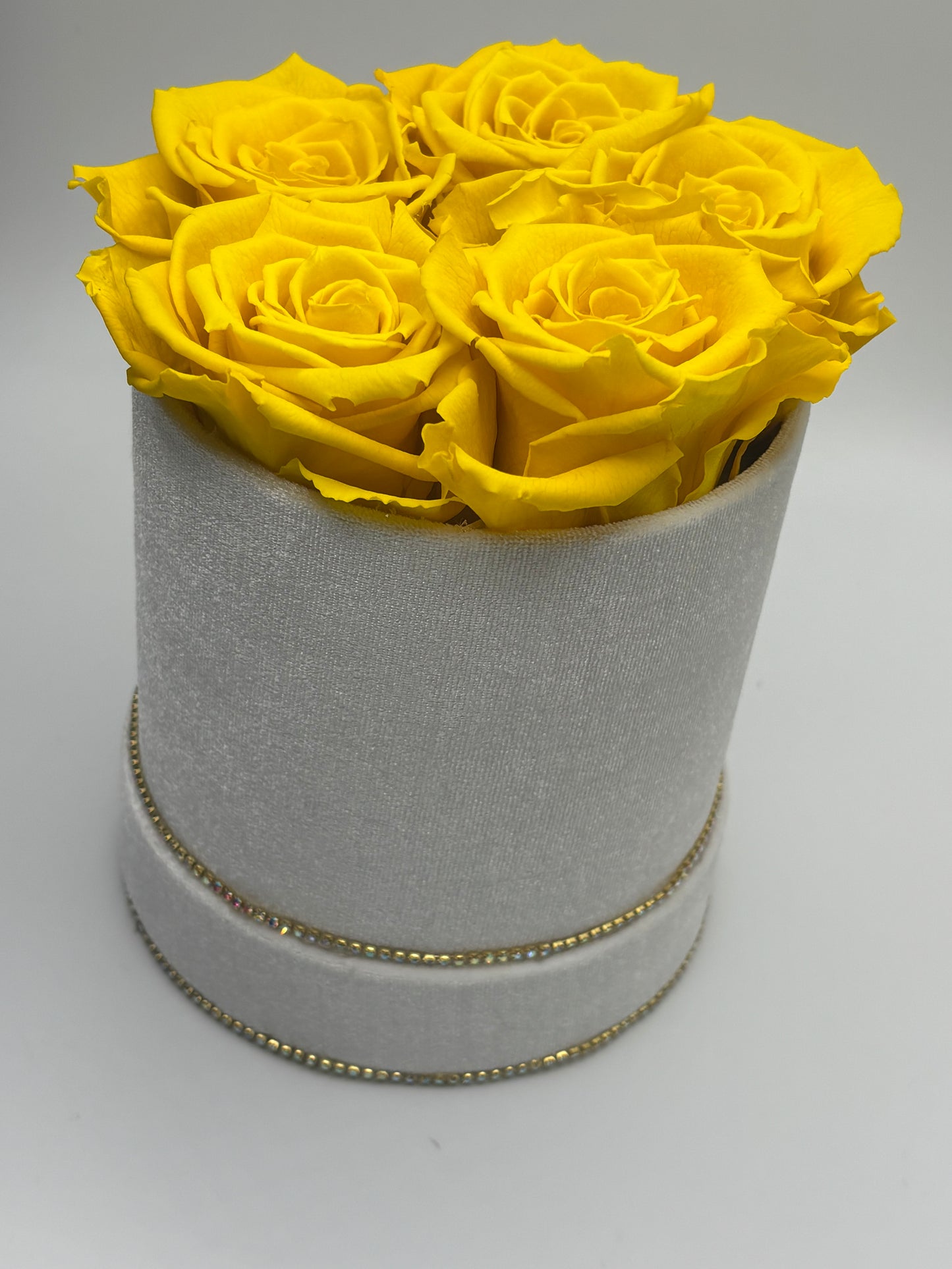 Forever roses 6pc in velvet box with rhinestone adornment