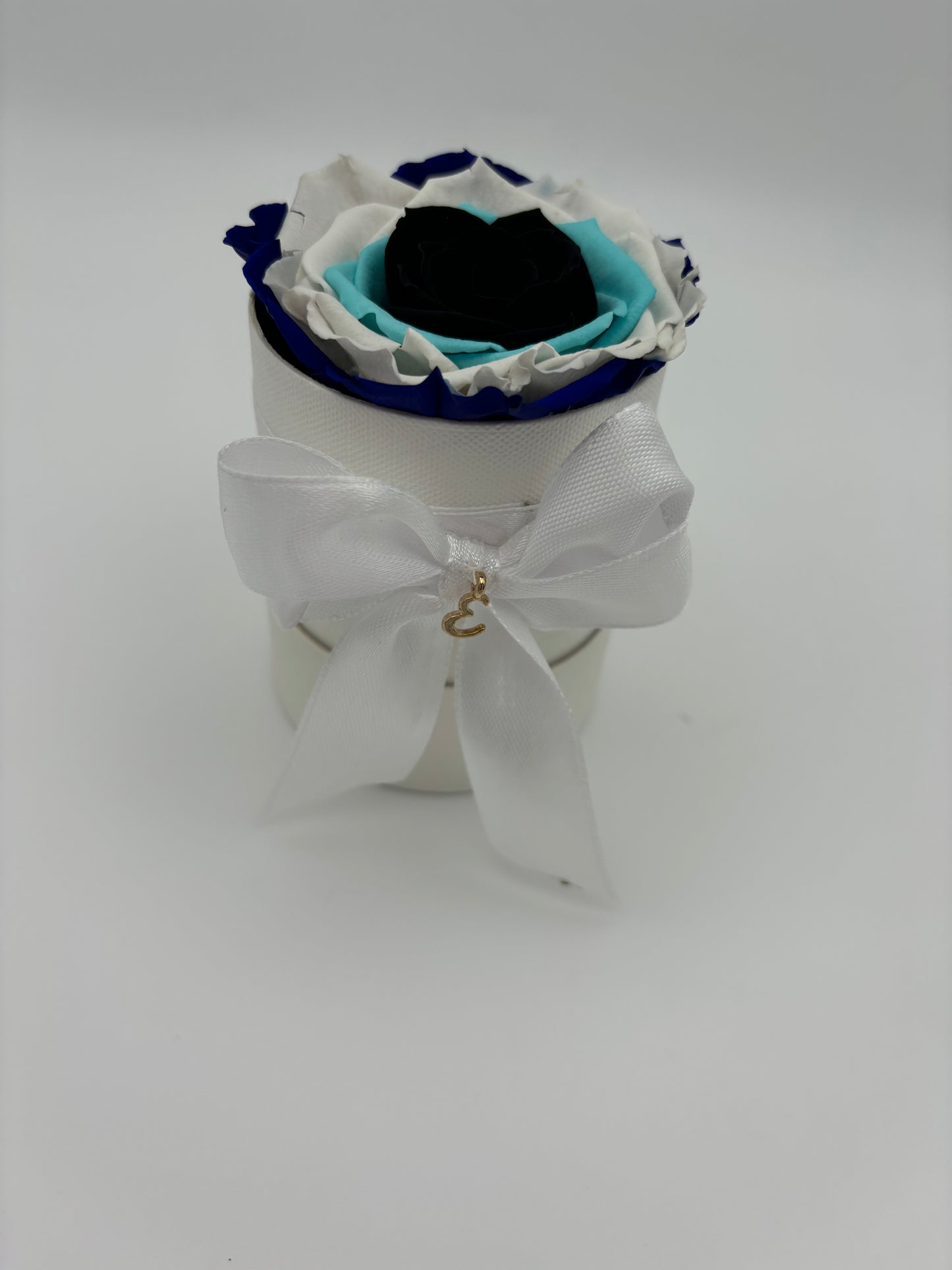 Evil eye forever rose in a box with a bow and initial